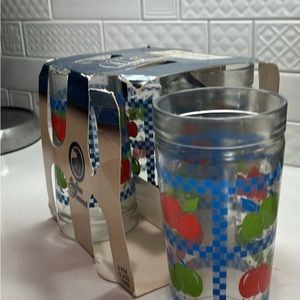 Vintage Golden Harvest Apple Time Tumblers set of 4